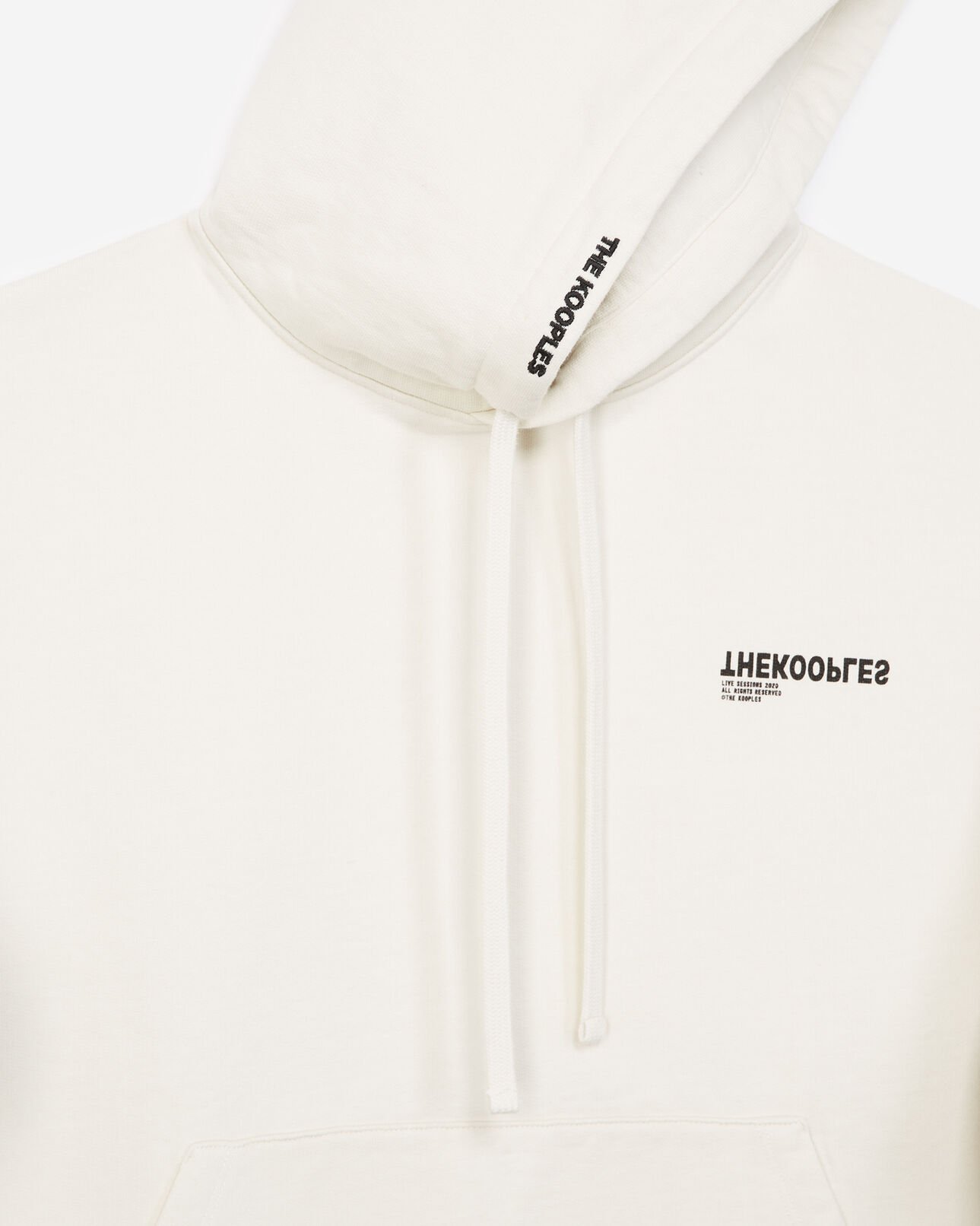 The Kooples HOMME OFF WHITE sweat à capuche écru brodé the kooples