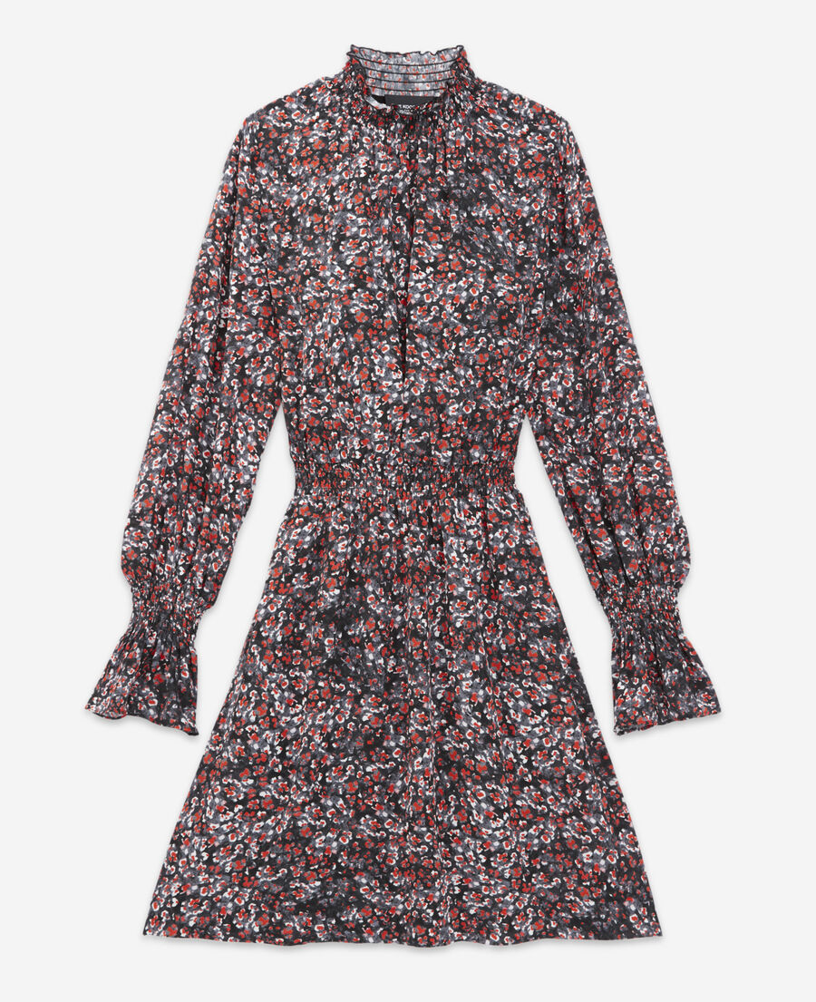 robe courte ajustée imprimé fleuri