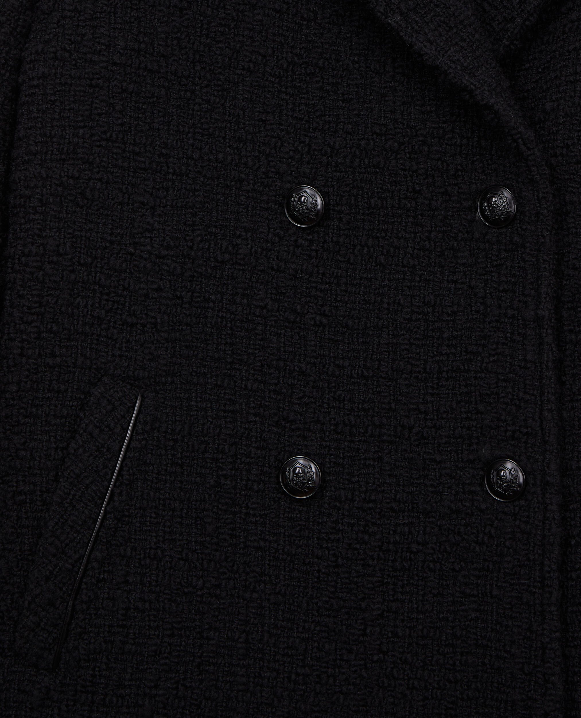 Short black tweed coat, BLACK, hi-res image number null