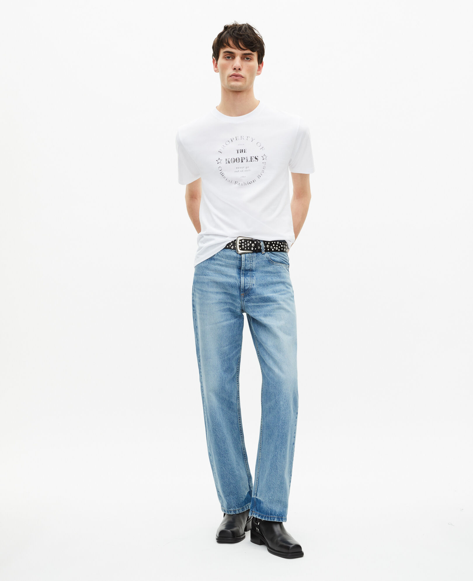 The Kooples MEN WHITE white screen printed t-shirt