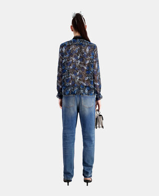 The Kooples F BLUE printed top with pleating