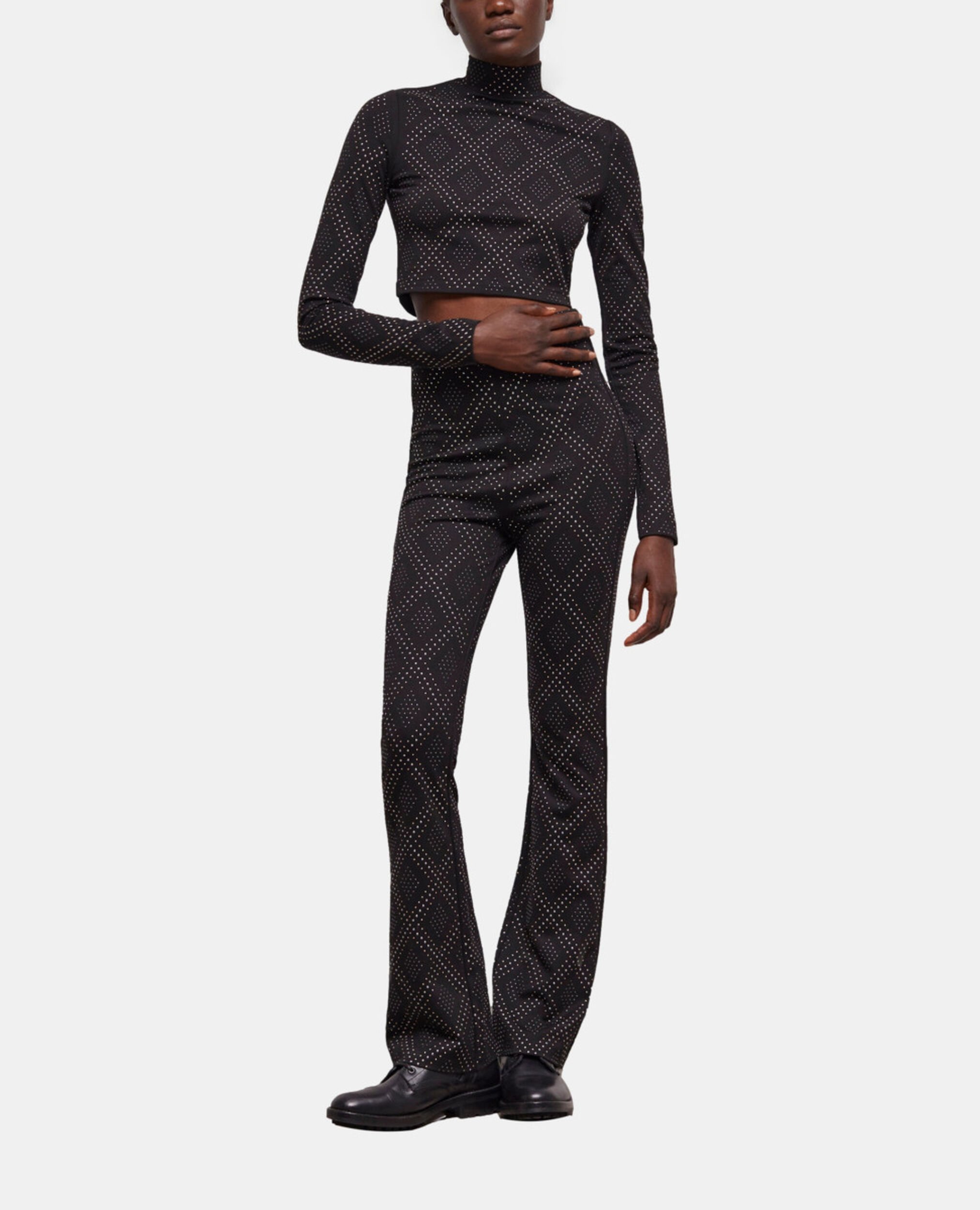 Schwarzes Top mit Strassbesatz, BLACK, hi-res image number null
