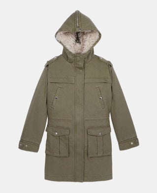 The Kooples FEMME OLIVE NIGHT parka à capuche kaki