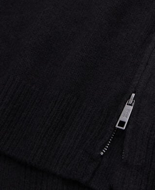 The Kooples HOMME BLACK pull en laine m&eacute;lang&eacute;e avec zip noir