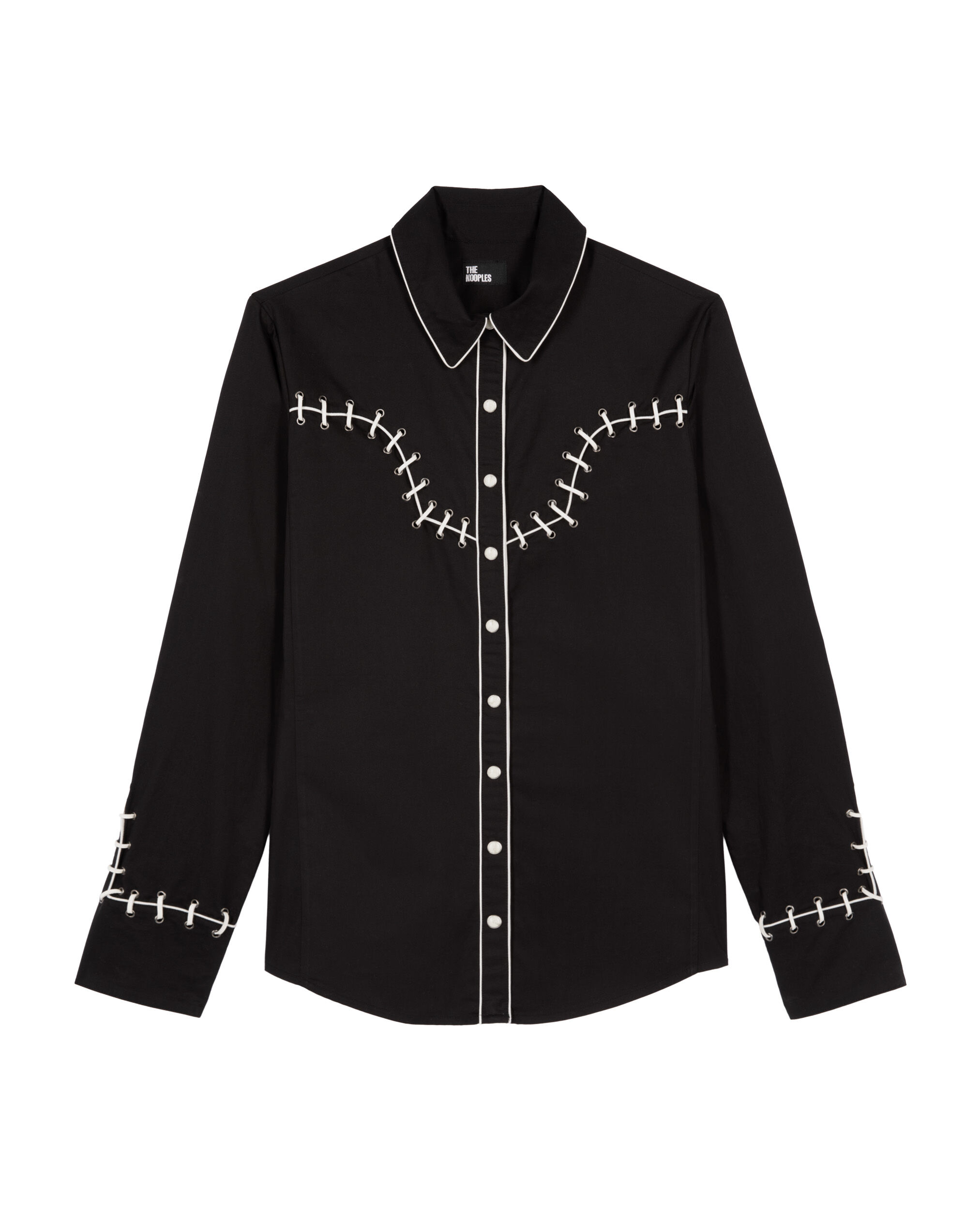 Chemise avec broderies noire, BLACK, hi-res image number null