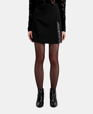 The Kooples DAMEN BLACK schwarzer, kurzer rock aus krepp