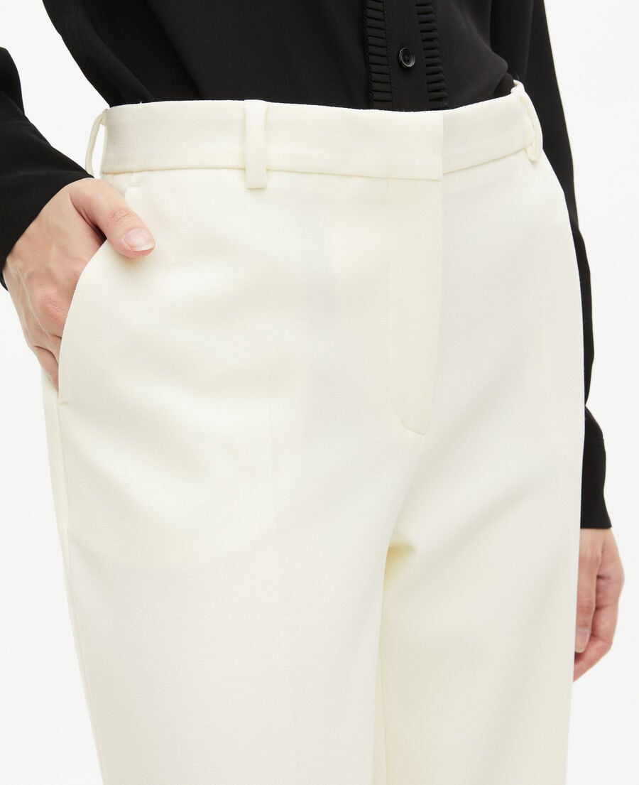 The Kooples DAMEN ECRU gerade geschnittene schneiderhose aus krepp in ecru