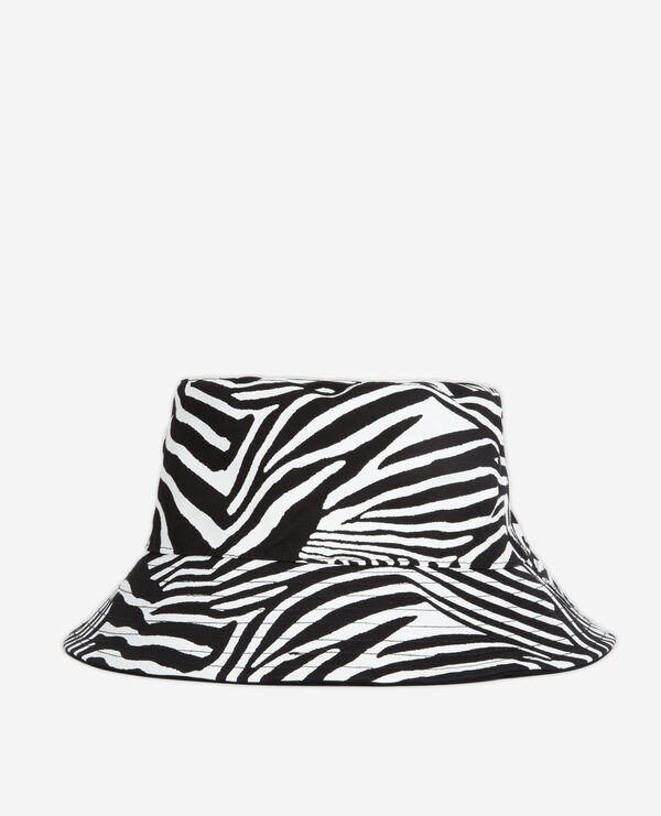 reversible zebra-print bucket hat