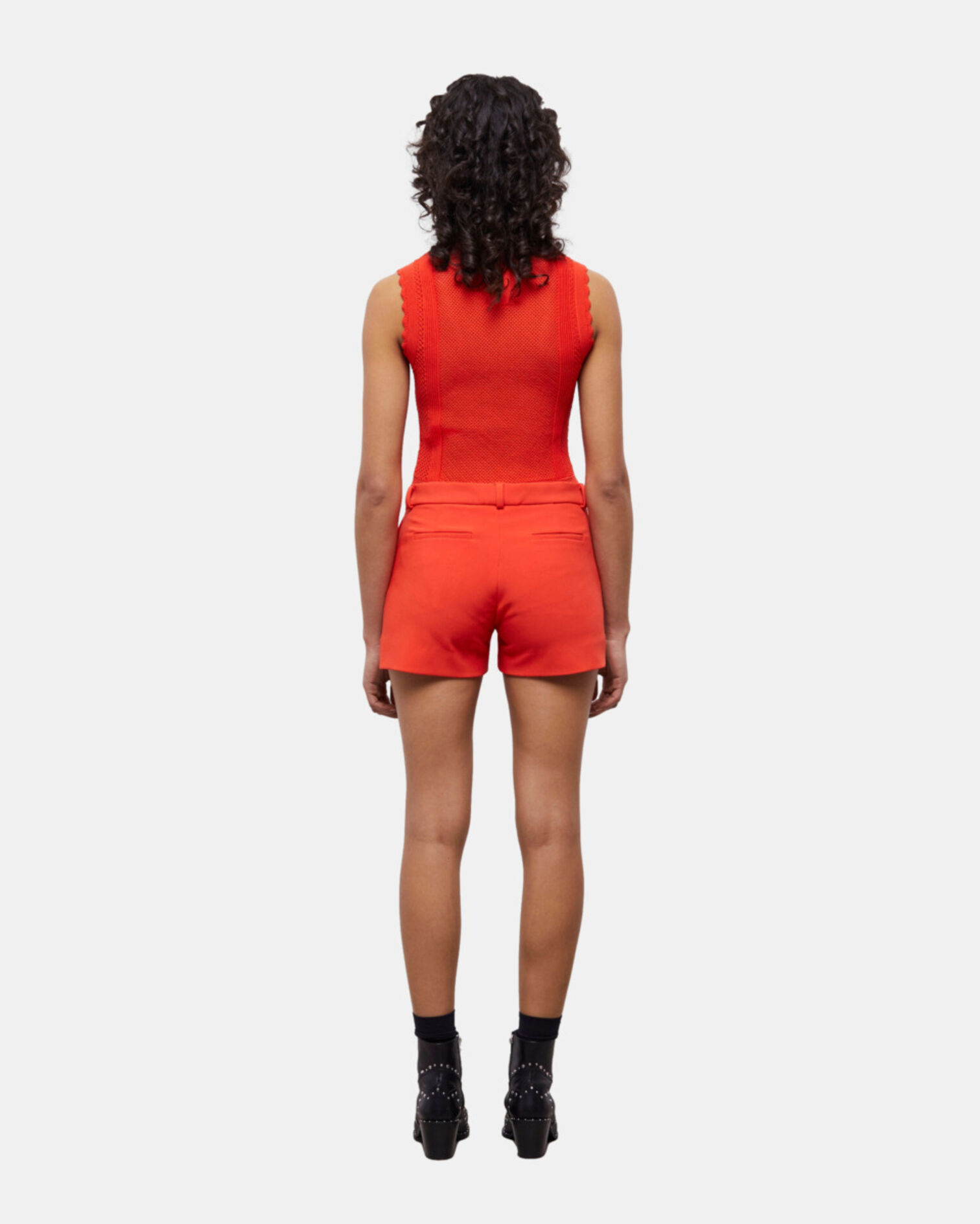 Short tailleur orange en crêpe, ORANGE, hi-res image number null