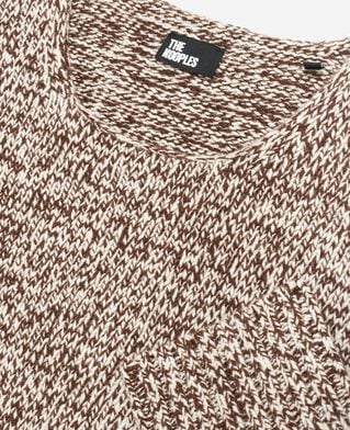 The Kooples HERREN BEIGE-BROWN mouliné-pullover in beige und weiß