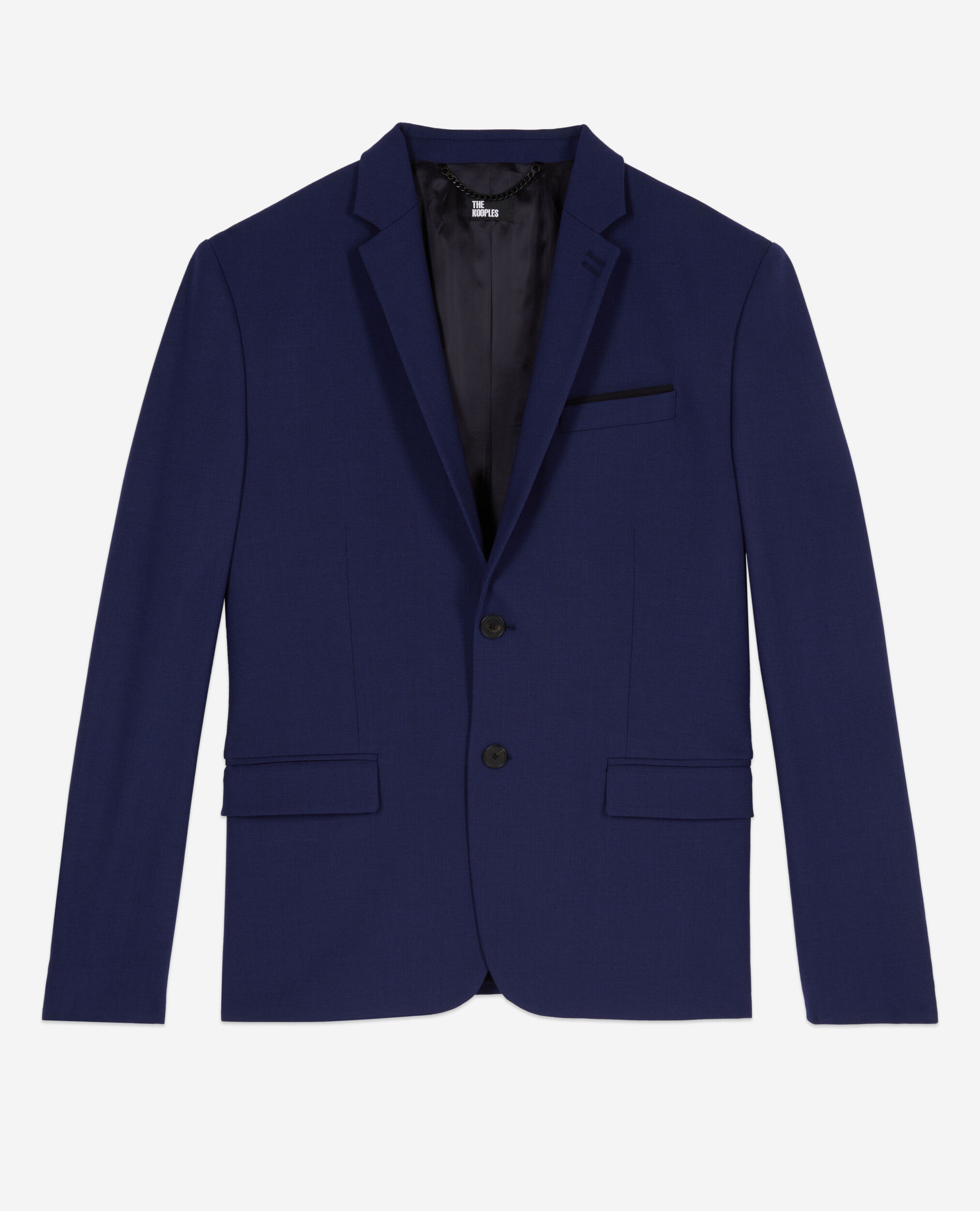 Leuchtend blaue Anzugjacke aus Wolle, DARK BLUE, hi-res image number null