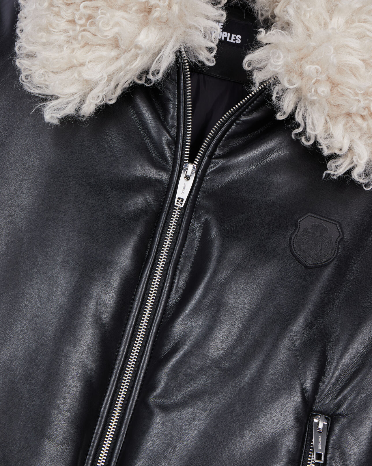 The Kooples F BLACK black leather-effect jacket