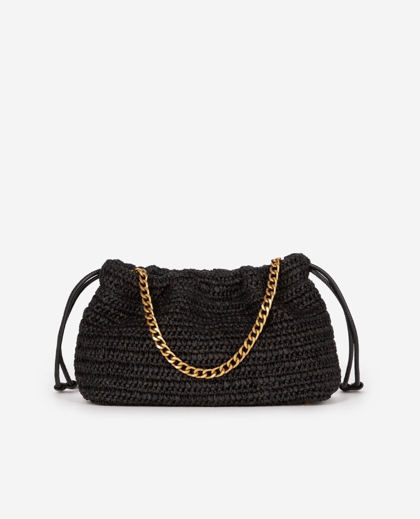 The Kooples MUJER BLACK bolso taylor de rafia negra