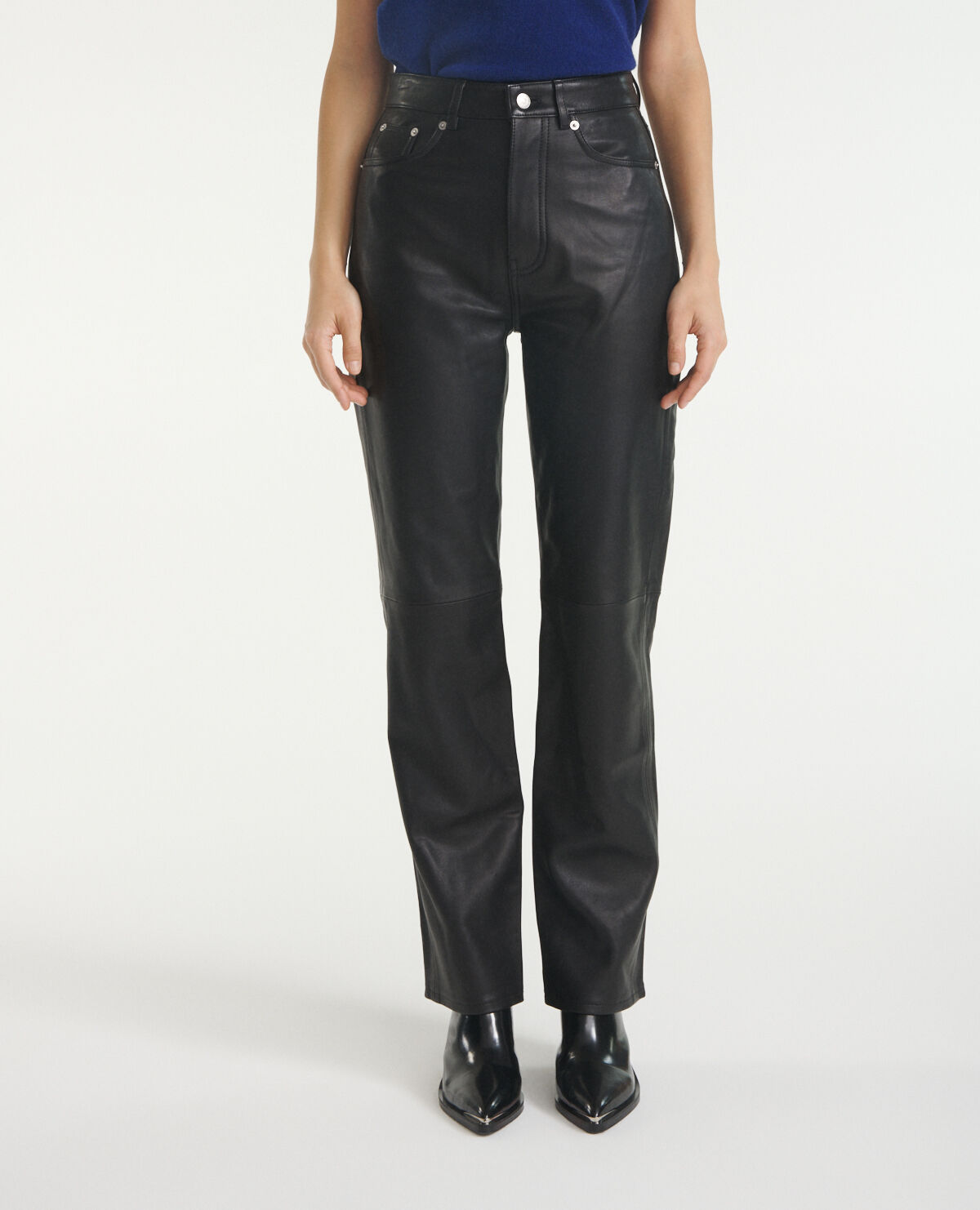 Leather pants hot sale with pockets