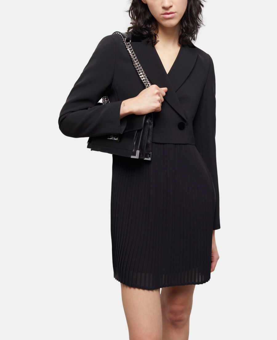 schwarzes kurzes wollkleid