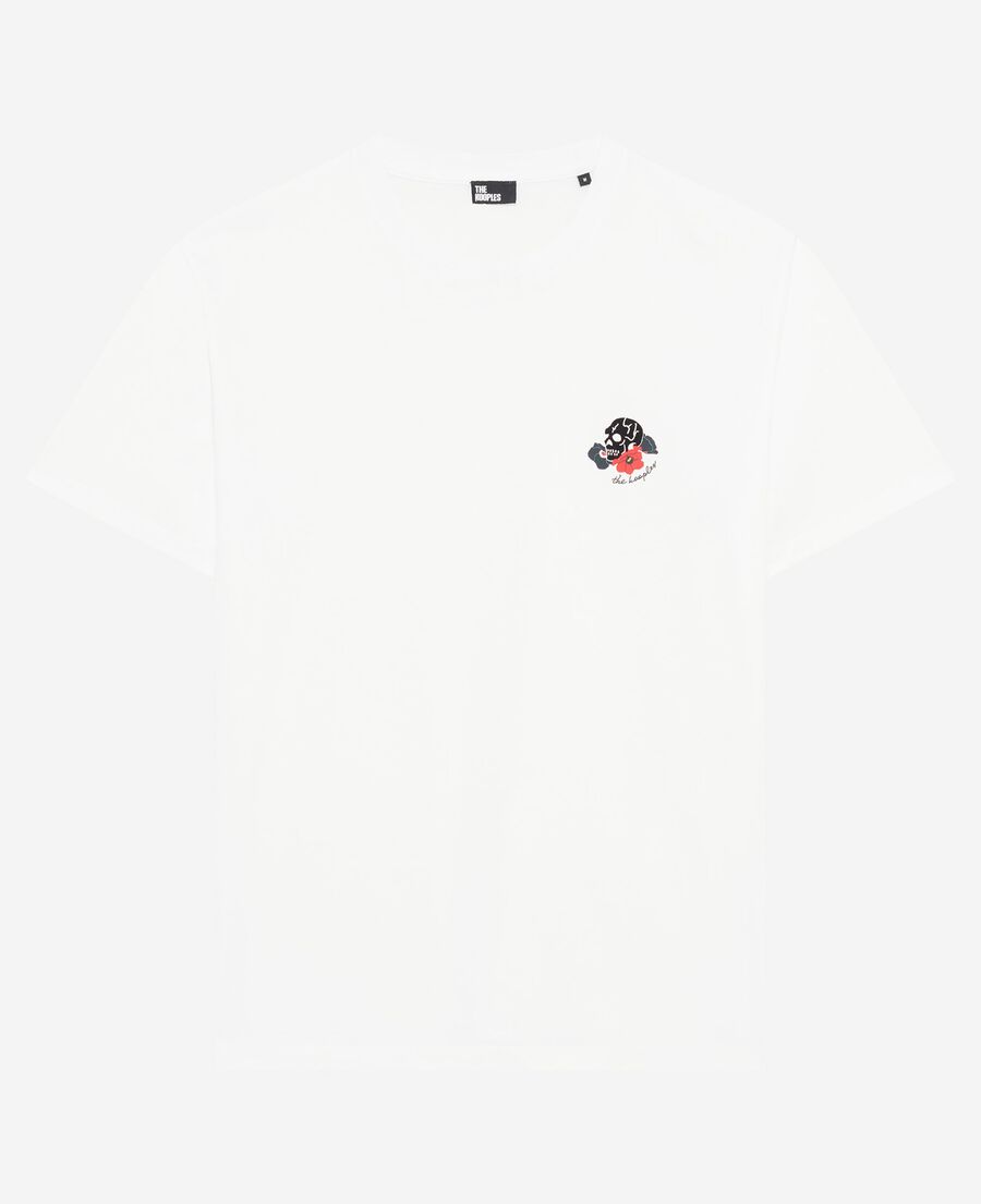 The Kooples HERREN WHITE t-shirt mit weißer totenkopfbeflockung