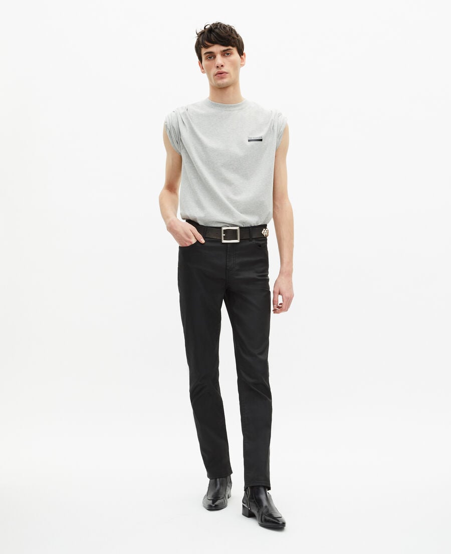 The Kooples HOMME LIGHT GREY MELANGE t-shirt à sérigraphie gris