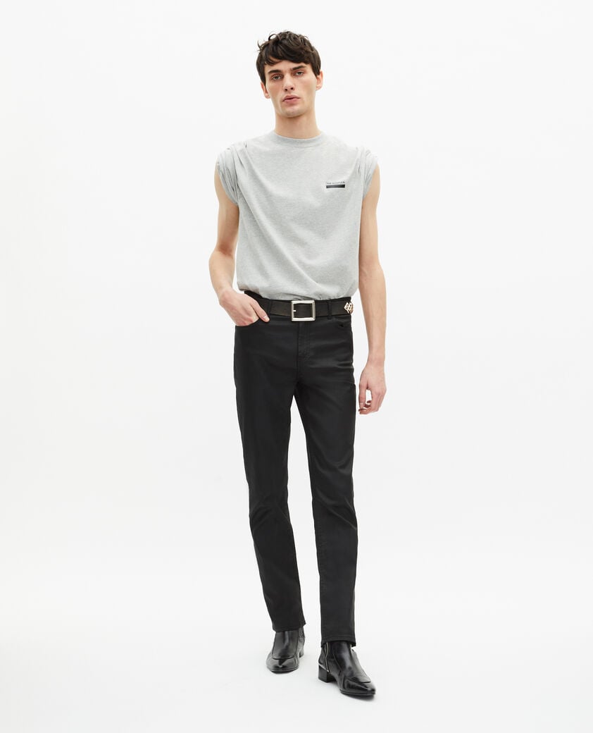 The Kooples HOMME LIGHT GREY MELANGE t-shirt à sérigraphie gris