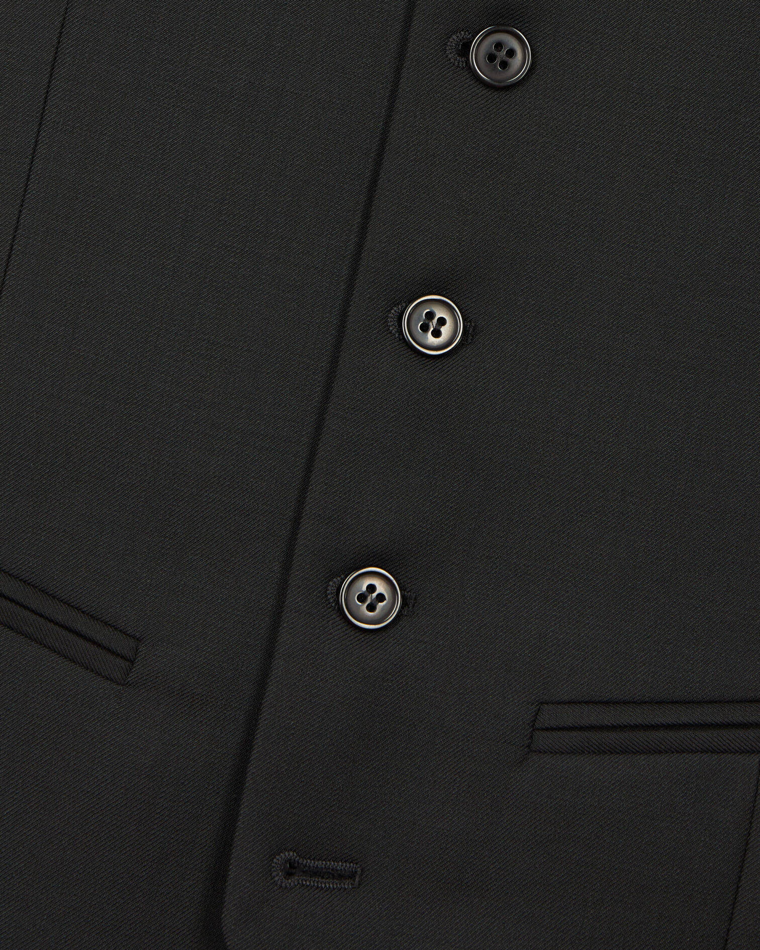 Black waistcoat in wool with buttons, BLACK, hi-res image number null
