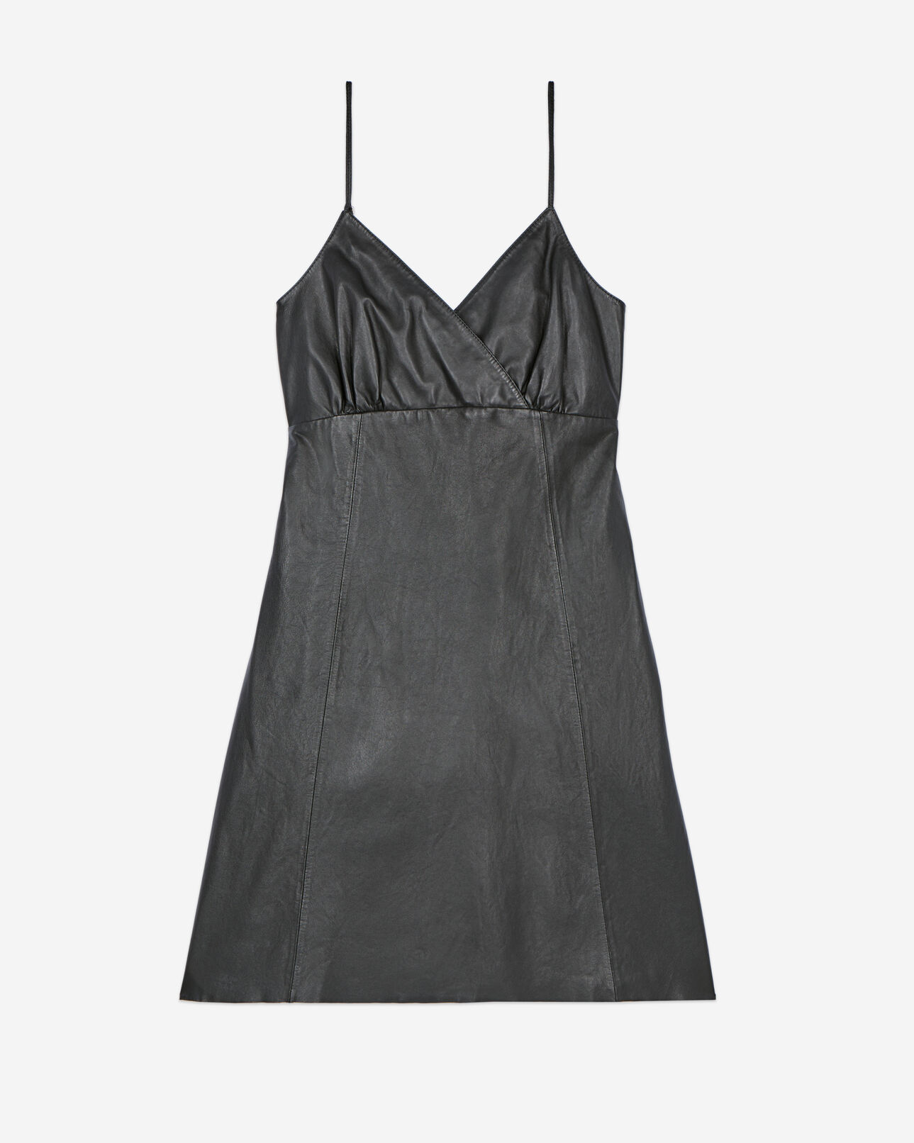 The Kooples WOMEN BLACK short black leather dress
