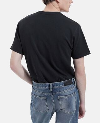 The Kooples H BLACK black cotton t-shirt with embroidery
