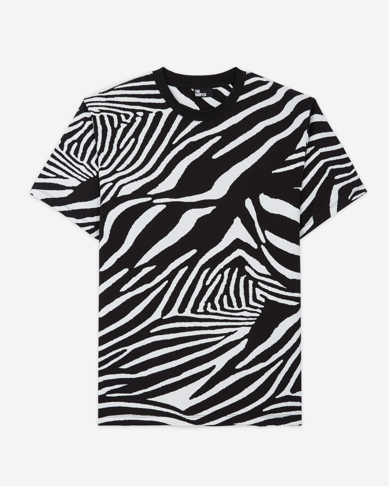 Men's zebra print t-shirt, BLACK / WHITE, hi-res image number null