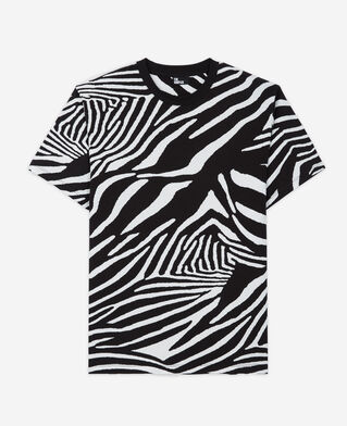 The Kooples HOMME BLACK / WHITE t-shirt homme imprimé zèbre