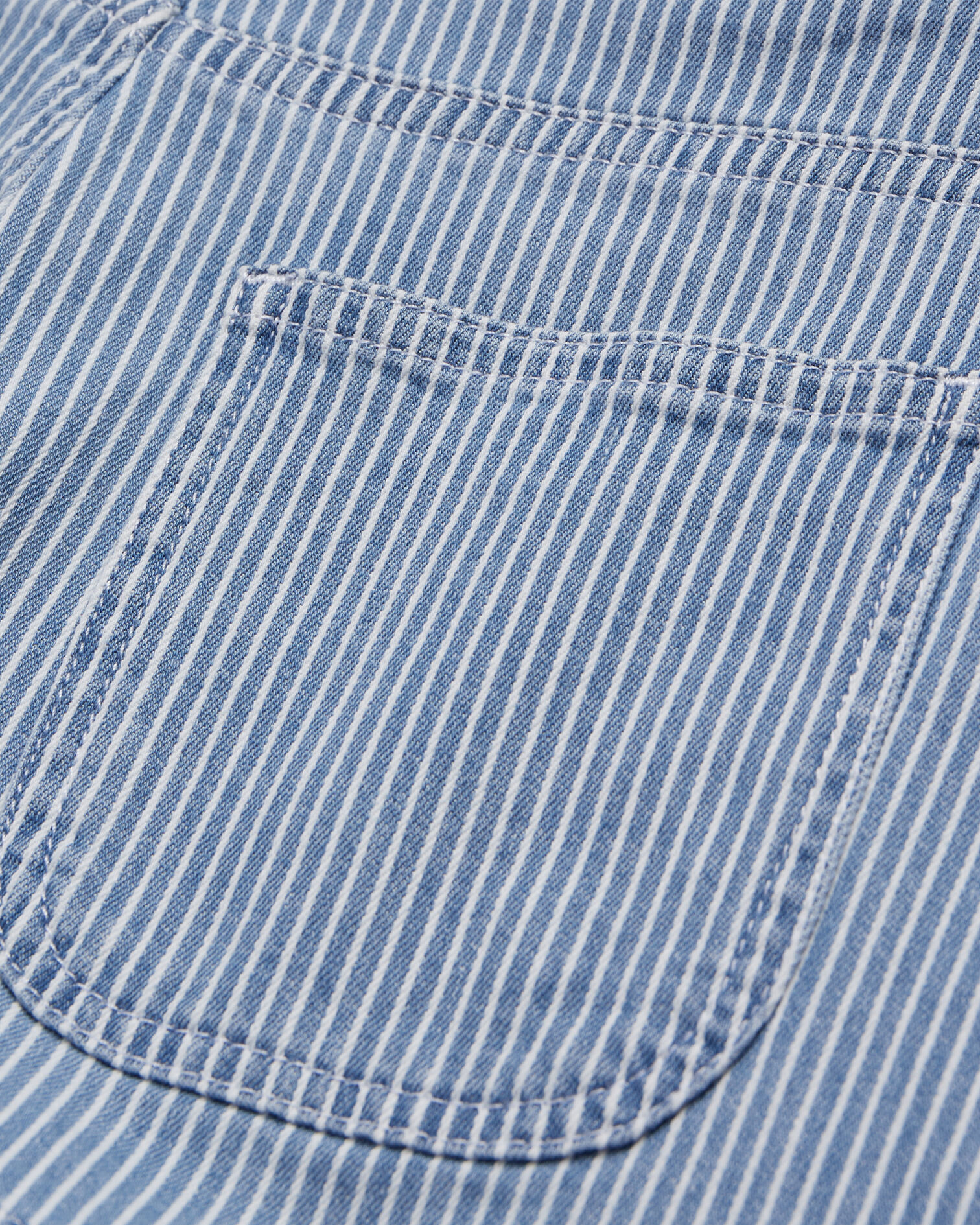 Blue and white striped denim shorts, BLUE DENIM, hi-res image number null