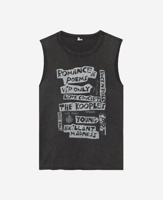 The Kooples F BLACK WASHED tank top with faded black screen print