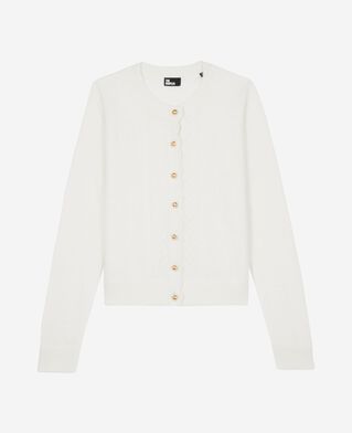 The Kooples FEMME LIGHT BEIGE cardigan en cachemire ecru