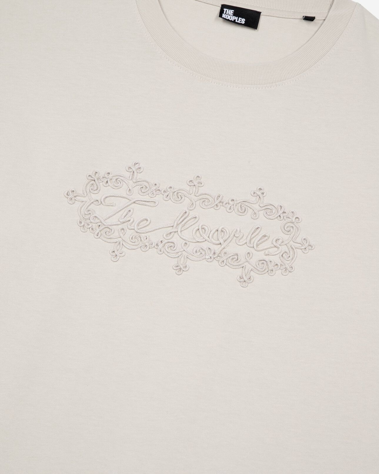 The Kooples HOMBRE BEIGE GREY camiseta logotipo bordado beige