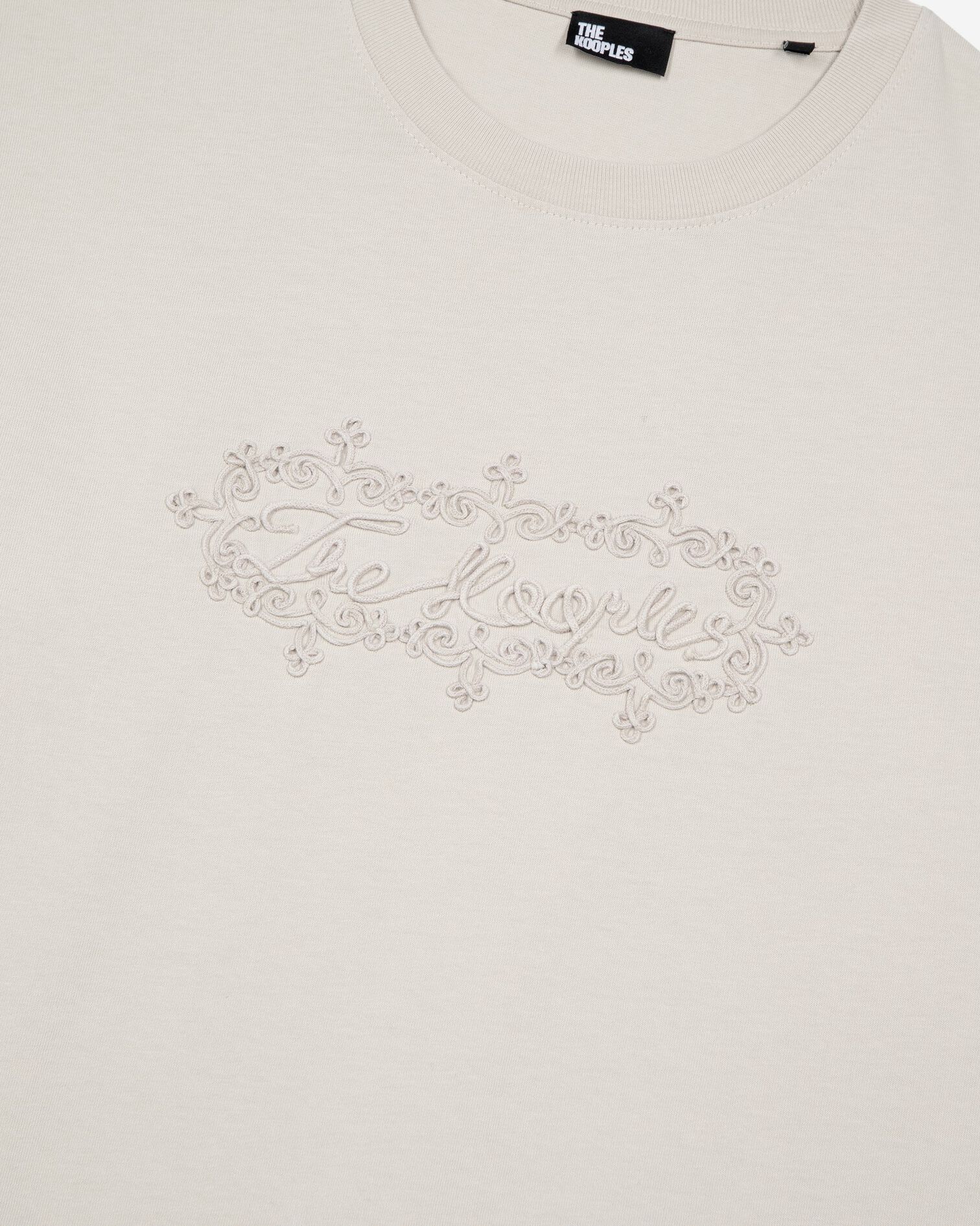 Camiseta logotipo bordado beige, BEIGE GREY, hi-res image number null