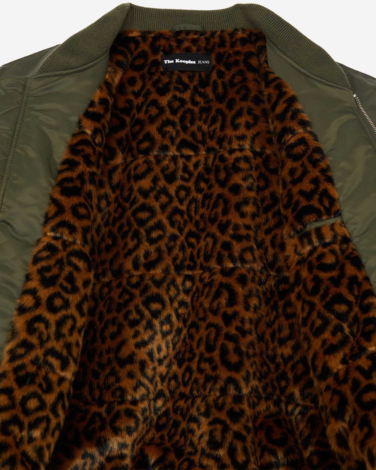 The Kooples FEMME KAKI blouson bombers kaki broderie badge fleur de lys