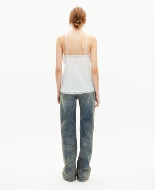 The Kooples WOMEN ECRU ecru silk and lace camisole