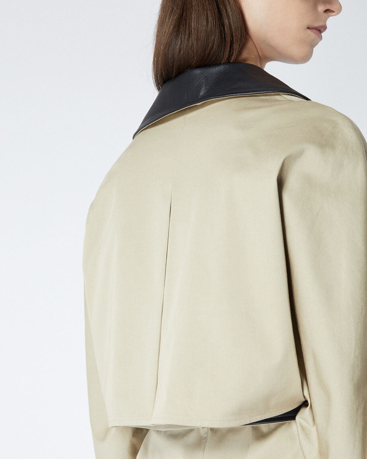 The Kooples DAMEN BEIGE halblanger beiger trenchcoat aus baumwolle