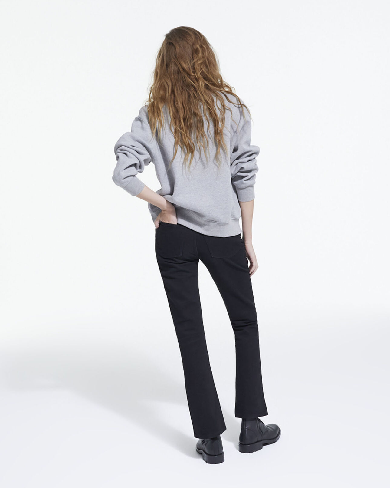 The Kooples FEMME GREY MELANGE sweat à logo gris