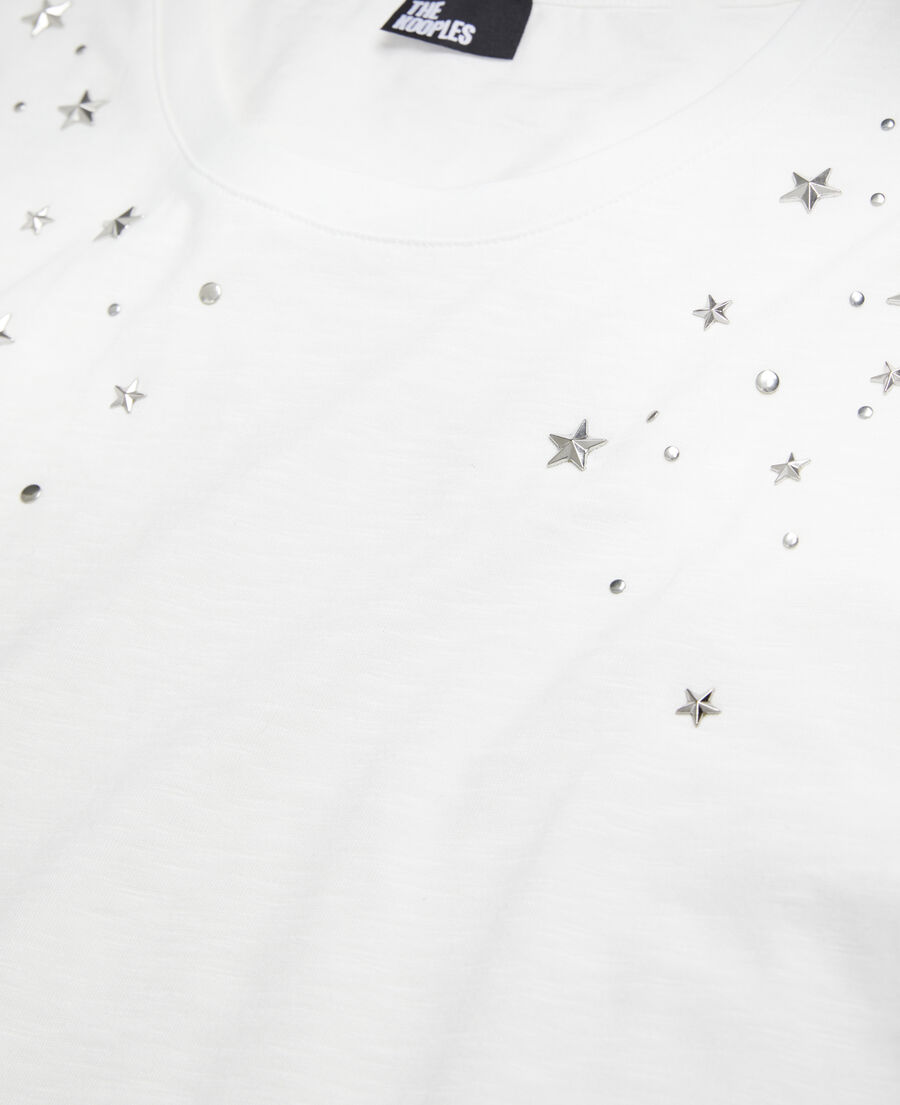 t-shirt femme blanc avec étoiles
