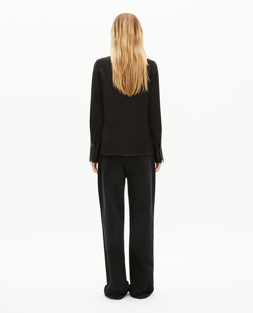 The Kooples DAMEN BLACK schwarzes satinhemd