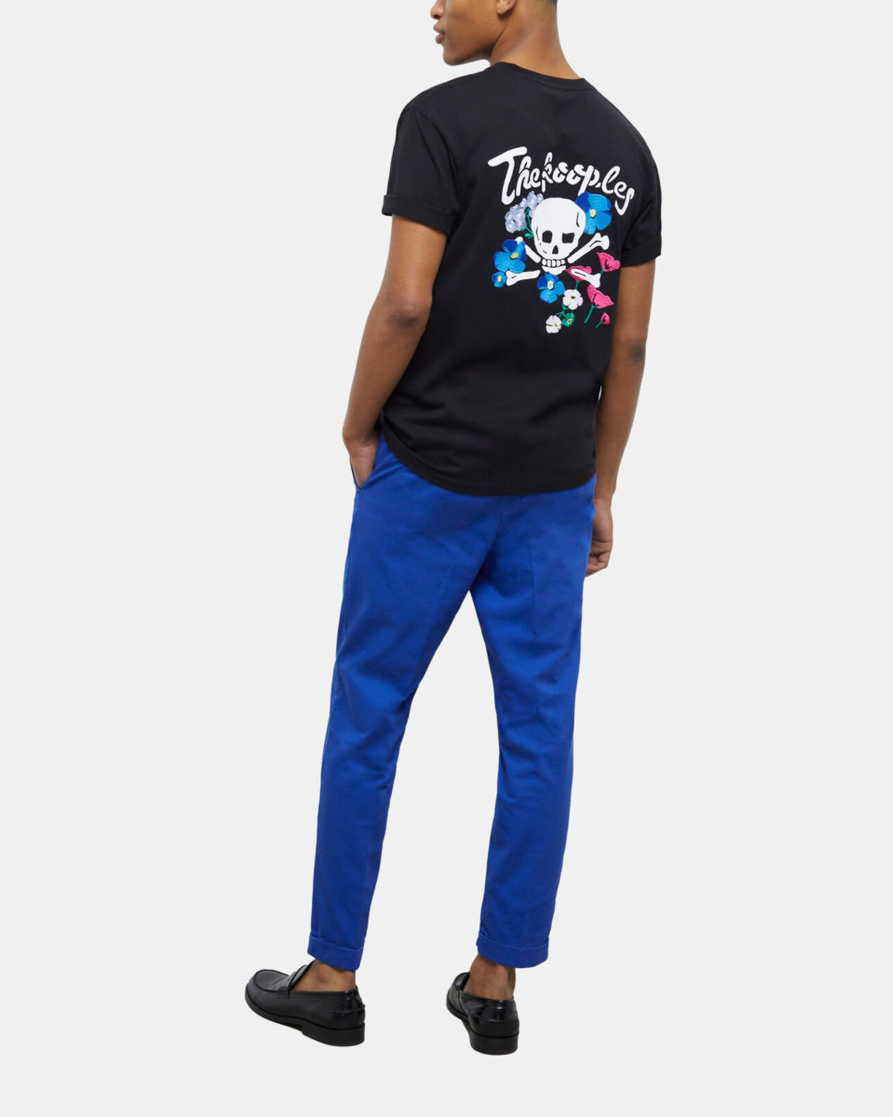 The Kooples HOMME BLUE pantalon bleu en coton