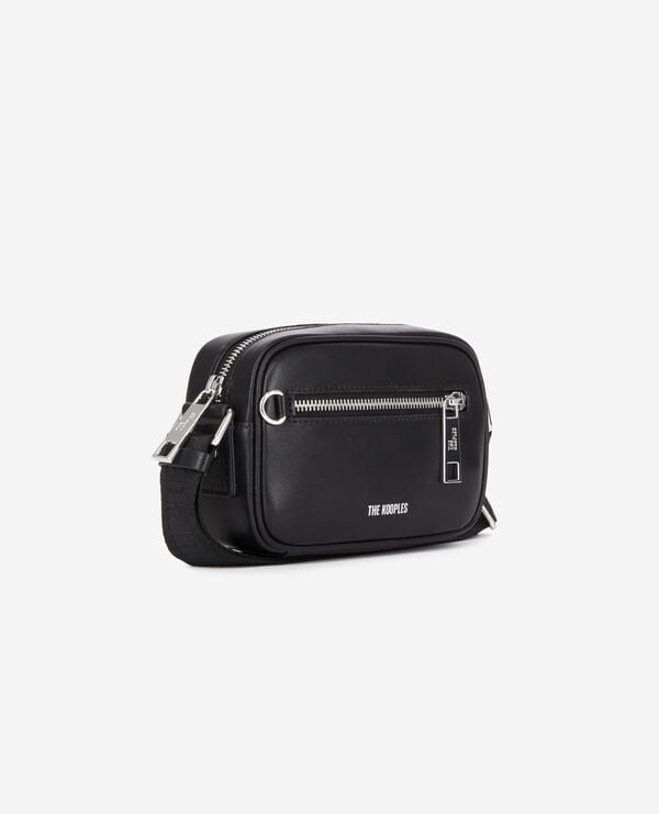 The Kooples HOMME BLACK sac messenger small en cuir noir