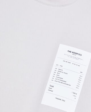 The Kooples HERREN STONE GREY graues t-shirt mit receipt-siebdruck