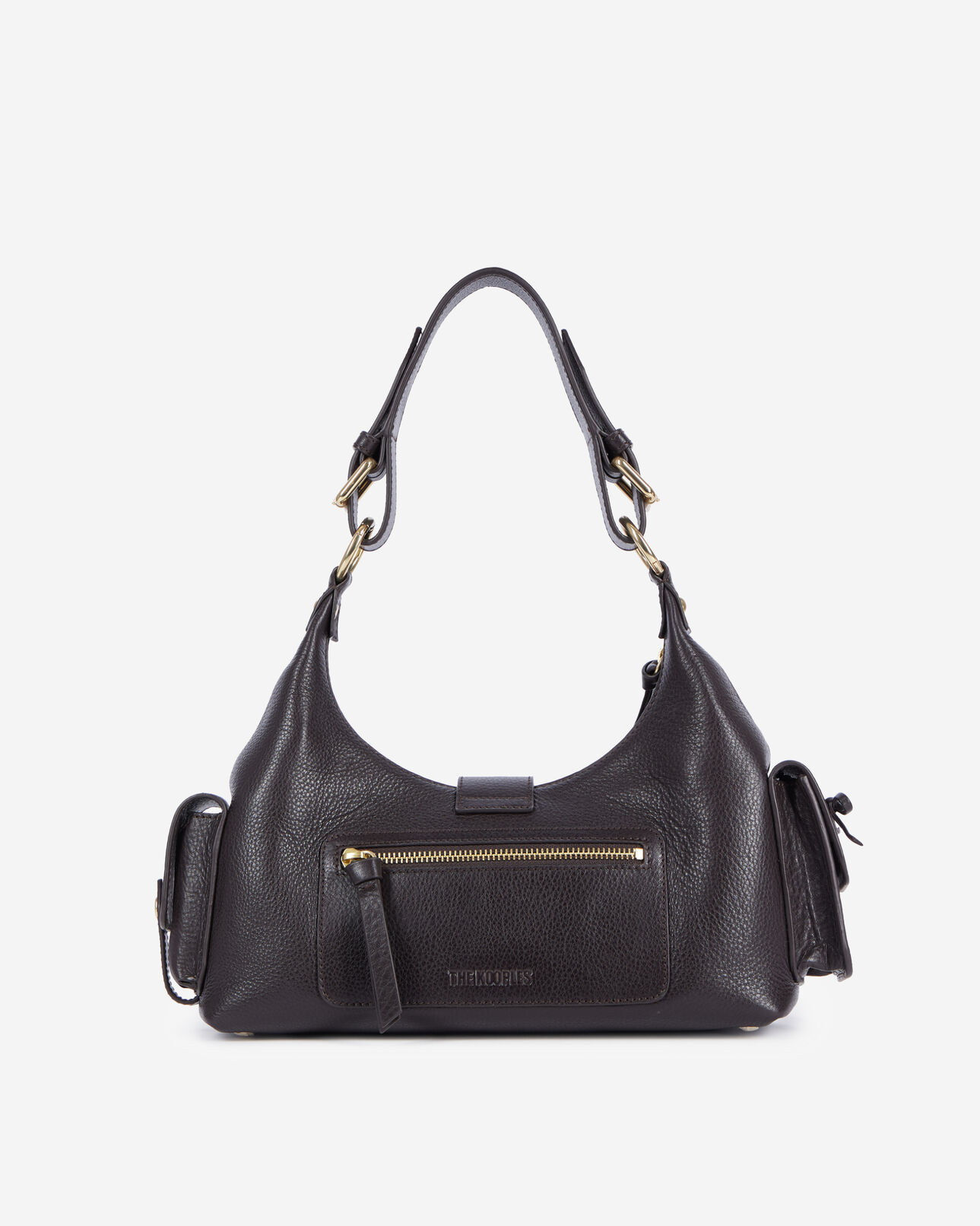 The Kooples FEMME BROWN sac amelia en cuir grainé marron