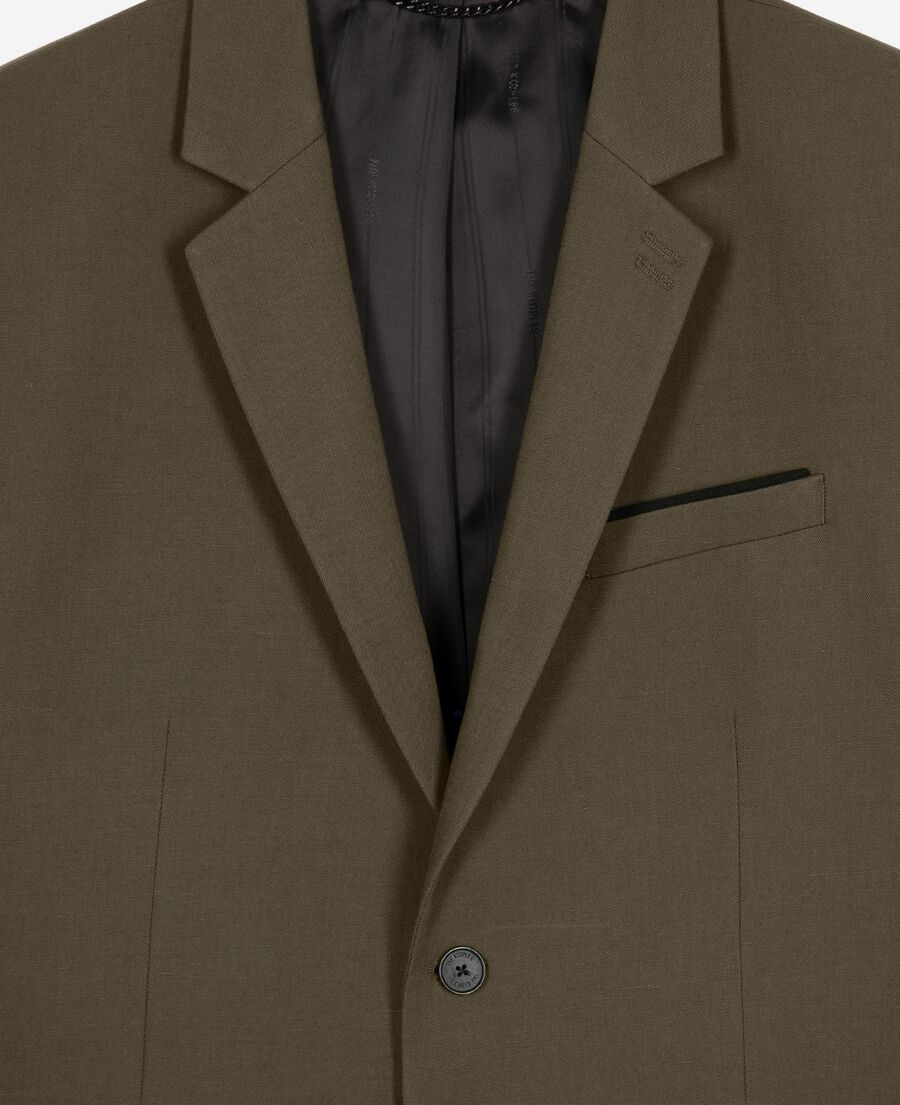 The Kooples MEN KAKI khaki cotton - linen suit jacket