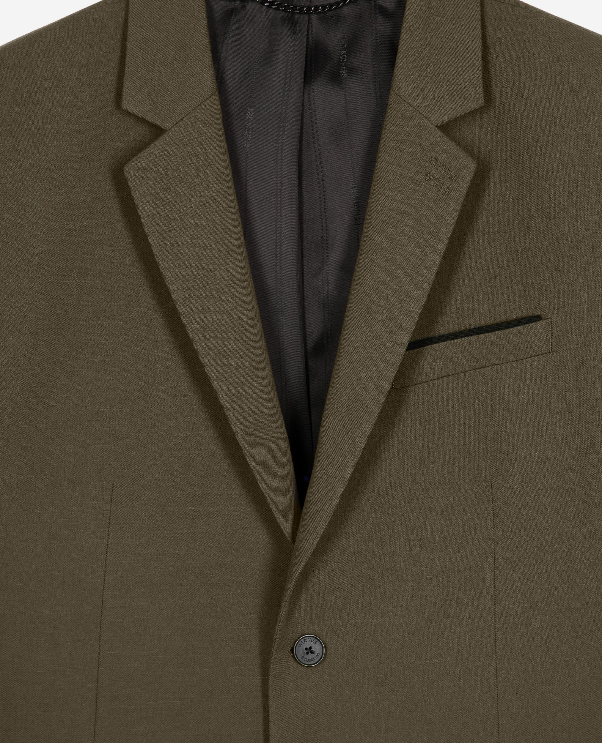 Khaki cotton - linen suit jacket, KAKI, hi-res image number null