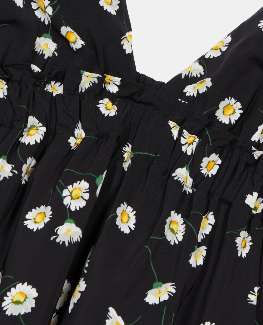 The Kooples WOMEN BLACK WHITE floral printed long dress