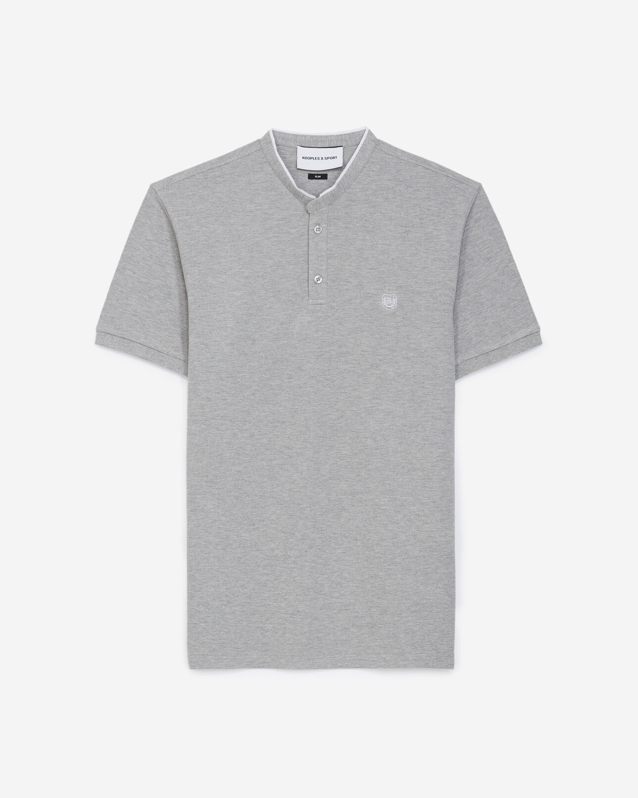 The Kooples HERREN LIGHT GREY MEL / WHITE poloshirt mit kurzen ärmeln