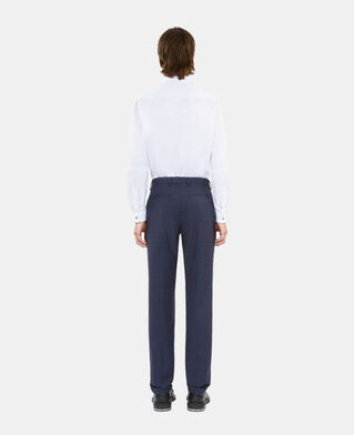 The Kooples HOMME NAVY pantalon de costume prince de galles en laine