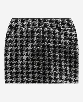The Kooples F BLACK WHITE short houndstooth skirt with black sequins