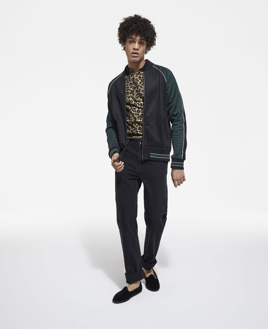 two-tone zipped sweatshirt