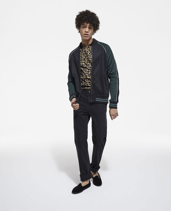 two-tone zipped sweatshirt